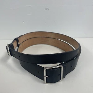 Alexander McQueen Belt Asymmetrical Double Belt Black Leather 585977 501523 - Picture 1 of 7