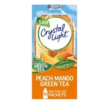 2-10 Packet Boxes Crystal Light Peach Mango Green Tea On The Go Drink Mix