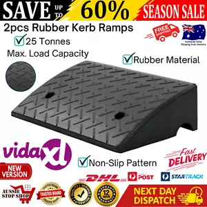 Kerb Rap Rubber Heavy Duty Ramps for Car Truck Trailer SUV Wheelchair Ramp AU - Picture 1 of 13