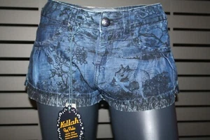 Pantalón KILLAH by MISS SIXTY OLIVE-S nuevo estilo LO1147 azul estampado vintage - Imagen 1 de 11