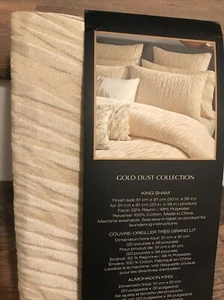 Reserved for mf223 Donna Karan Gold Dust Collection King Shams Set of 2 ~New~ - Picture 1 of 6