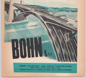 Bohn Aluminum & Brass ad Streamlined Bridge Design WW2 Detroit Print Ad 1944 - Picture 1 of 6