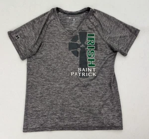 Saint Patrick Irish Women's Gray Athletic T-shirt Top Size Medium Holloway - Picture 1 of 12