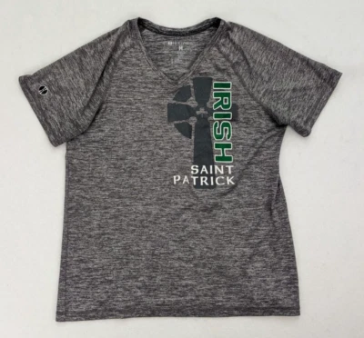 Camiseta deportiva gris para mujer Saint Patrick irlandesa talla mediana Holloway Foto 1 de 4