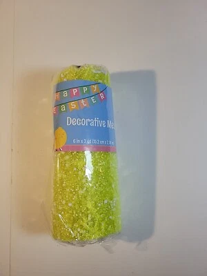 CRAFTER'S SQUARE 6" x 3 yd Splatter Decorative Mesh - Green NEW - Image 1 of 4