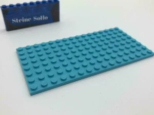 Lego (c) 1x Platte 8x16 - 92438 - azur blau - plate - blue - 6022010 - Bild 1 von 1