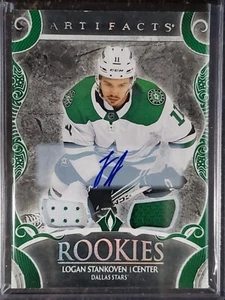 2024-25 Artifacts LOGAN STANKHOVEN Emerald Dual PATCH AUTO! #175 07/15 Stars! - Picture 1 of 3
