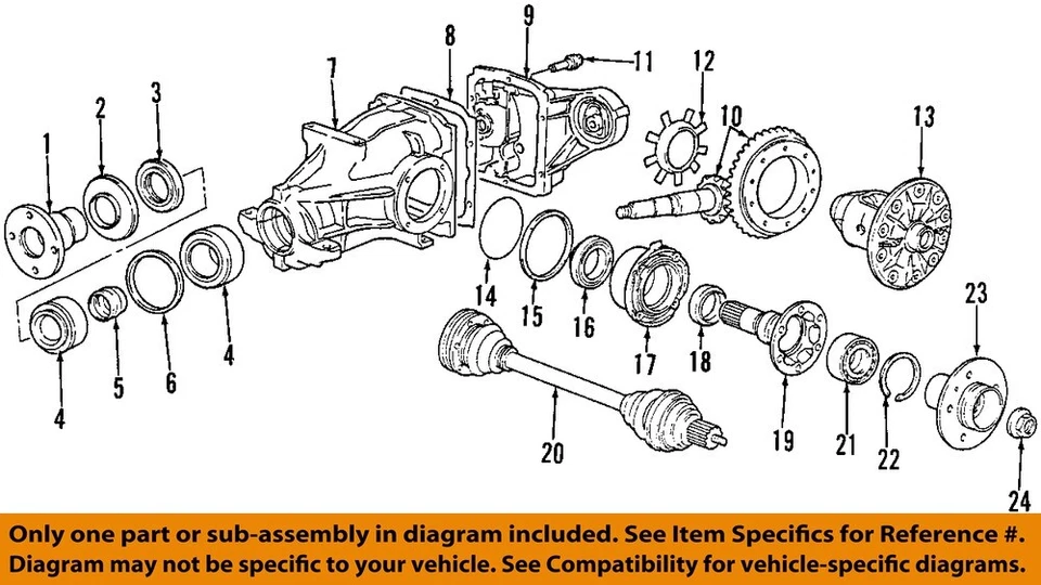 Junta diferencial eje suspensión trasera BMW OEM 97-02 Z3 33111210405 Foto 1 de 1