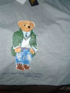 2024 Polo Ralph Lauren Hombre’s Preppy Oso Gráfico Camiseta Gris Estilo Vintage XXL - Imagen 1 de 9