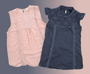Lot of 2 Vintage Y2K Tank Tops Womens Medium Mossimo Gap Button Lace Crochet - Picture 1 of 19