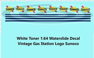 White Toner 1:64 Waterslide Decal Vintage Gas Station Logo Sunoco - Picture 1 of 1