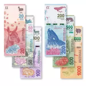 Argentina Set completo: 20–1.000 pesos, 2017+, UNC - Foto 1 di 9