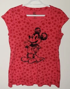 Disney Mickey Mouse Mickey Sleeveless Shirt Kids Size Large Red Stars - Picture 1 of 6