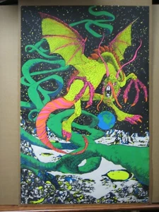 Lunawalkie Vintage Black Light Poster 1970 space creature alien Inv#G7227 - Picture 1 of 5