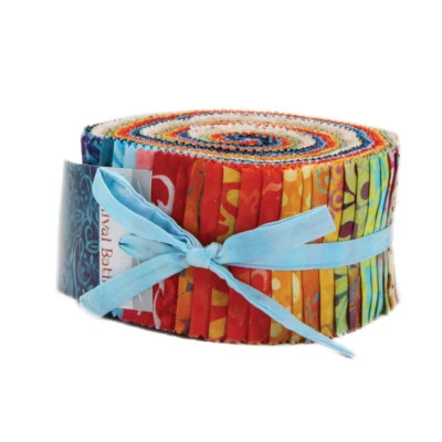 Moda CARNIVAL Batik JELLY ROLL 40 strips Quilting - Image 1 of 2