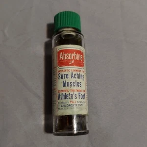 Botella de vidrio vintage Absorbine Jr linimento antiséptico pie de atleta 1972 - Imagen 1 de 9