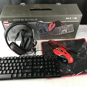 Gaming Keyboard Mouse Headset TekNmotion Nibiru 4-In-1 Bundle - Picture 1 of 20