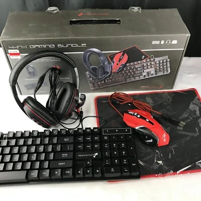 Gaming Keyboard Mouse Headset TekNmotion Nibiru 4-In-1 Bundle - Image 1 of 4