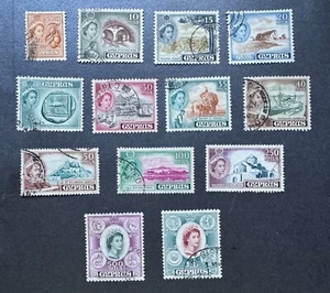 Cyprus Old Postage Collectible Stamps #170-182 Complete Set Used - Imagen 1 de 1