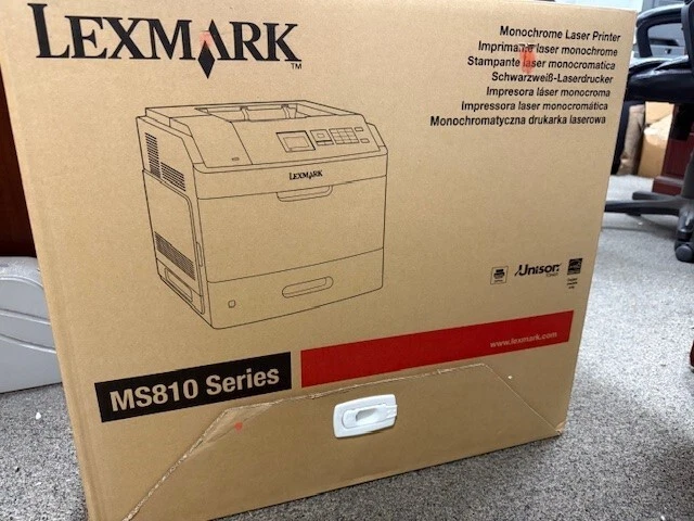 Lexmark Monochrome Network Ready Laser Printer MS810DN Brand New w /20k Toner - Image 1 of 1