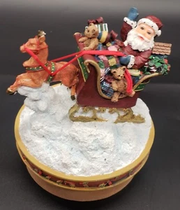 Lang Candles Christmas Candle Topper Santa Sleigh Reindeer Resin Jar Candles - Picture 1 of 5