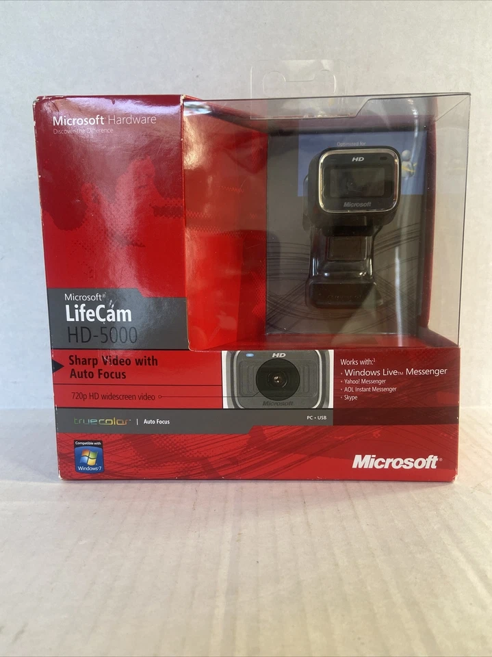 Microsoft LifeCam Hd-5000 720p HD Webcam Camera Factory 1c