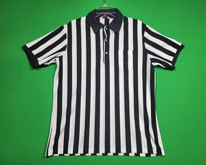 Vintage BIKE Referee Adult Large? 1/4 ZIP Mesh Polo Shirt Stripe - Picture 1 of 16