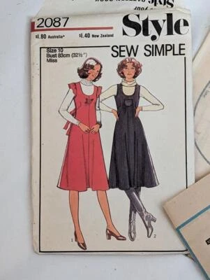 Vintage Style Sewing Pattern 2087 1977  Pinafore Sz 10 Bust 83cm  uncut - Image 1 of 2