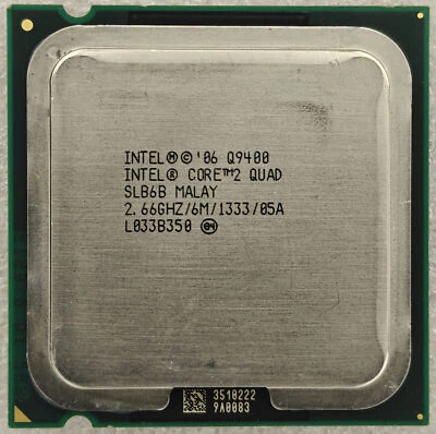 Intel Core 2 Quad Q9400 CPU Processor 2.66Ghz 6M 1333GHz Socket Desktop CPU - Image 1 of 2