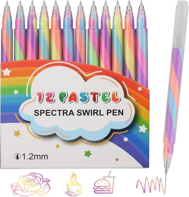 12 Pack Mixing of 3 Colors Rainbow Gel Pens Color Changing Ballpoint Pen - Image 1 of 4