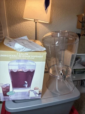 Dispensador de bebidas acrílico de 3 galones sin grifo de goteo diseño duradero sin BPA Foto 1 de 4