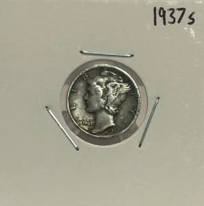 Moneda de diez centavos Mercury 1937 S, buena, 90 % plata, ¡extremadamente baja acuñación! 🔥🔥 - Imagen 1 de 2