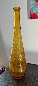 Amber Empoli Butterfly/Flower Design Vase 15-3/4" tall - Picture 1 of 7