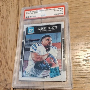 2016 Donruss Optic #168 Ezekiel Elliott Rated Rookie PSA 10 Gem MT - Picture 1 of 3