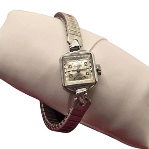 Vtg Eldorado Ladies Stretch Watch 17 Jewels Wind-Up- READ - For Parts Or Repair - Picture 1 of 11