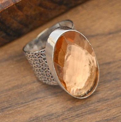 Adorable Morganite Gemstone Handmade 925 Solid Silver Jewelry Ring Gift For Her - Image 1 of 4