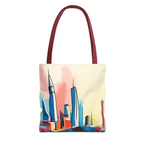 New Cityscape Art Tote Bag, Colorful Shopper, Beach Bag, Eco-Friendly Gift - Picture 1 of 6