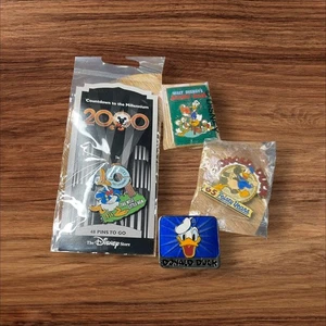 Vintage Donald Duck Lot – 3 Magnets & 1 Disney Pin 2000 Millennium Disneyana - Picture 1 of 13