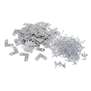 100pcs Metal Corner Brace Plate Flat Bracket for Photo Frame - Picture 1 of 6