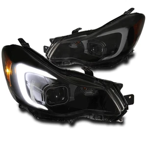 For 2012-2015 Subaru Impreza LED Tube Black/Smoke Projector Headlights Headlamps - Picture 1 of 8