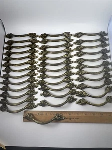 Vintage MCM Drawer Pulls 5.25” Lot 37 Amerock 1381 Gold Brass Cabinet - Picture 1 of 6