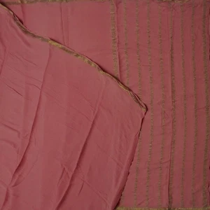 Saris rosas vintage 100 % pura seda crepé Mysore Zari tejido sari 5YD tela artesanal - Imagen 1 de 6