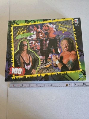 复古 WCW 拼图 100 件 Bret Hitman Hart 钻石达拉斯佩奇 DDP 密封 — 第 1/4 张图片