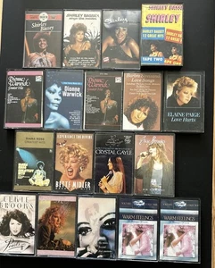 70s/80s Cassettes x19-Motown,Romance-Bassey,Warwick,Streisand,Paige,Ross,Miller - Picture 1 of 2