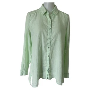 Eileen Fisher Organic Irish Linen Top Langarm Damen XS Mintgrün - Bild 1 von 8