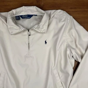 Vintage Polo Ralph Lauren Golf Jacket Men’s L Tan Brown Polyester Windbreaker - Picture 1 of 6
