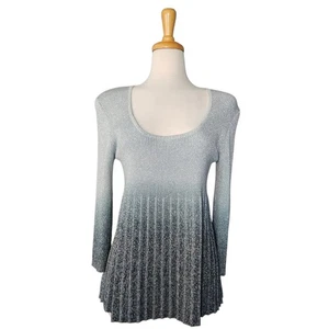 Grace Elements Metallic Babydoll Knit Sweater Top Ombre Women's L Vintage 90's - Picture 1 of 8