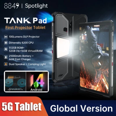 8849 Tank Pad 5G Rugged Projector Tablet Camping Lights 21000mAh 50MP 32GB+512GB - Image 1 of 4