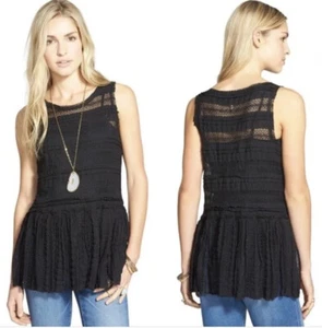 Free People Intimately Black Lace Tank Top Size XS - Picture 1 of 9