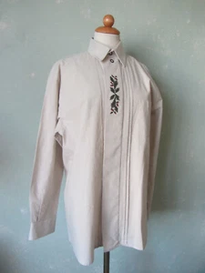 Meico Trachtenbluse Bluse Trachten wandern beige schöne Knöpfe Größe 44 XXL - Bild 1 von 3
